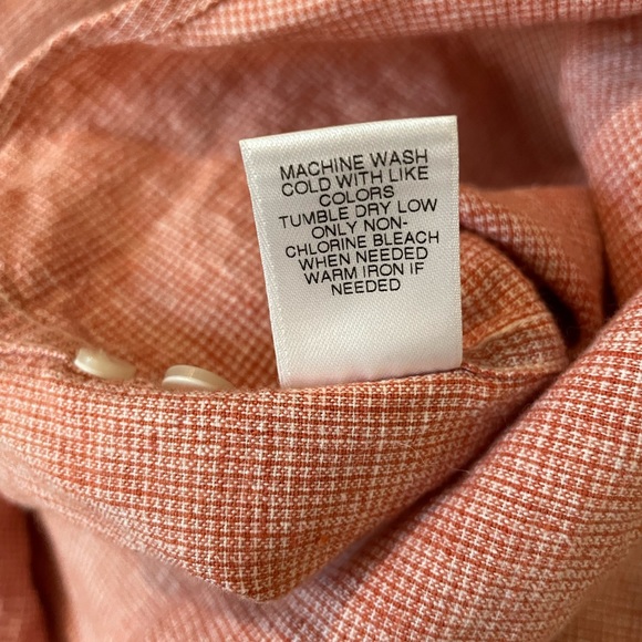 RY Casuals Size XLT Red/Rust Linen Cotton Button Shirt Convertible Sleeve - Picture 6 of 8